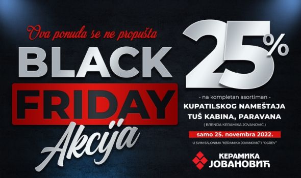 Ne propustite veliku Black Friday akciju – 25. novembra 25% popusta!