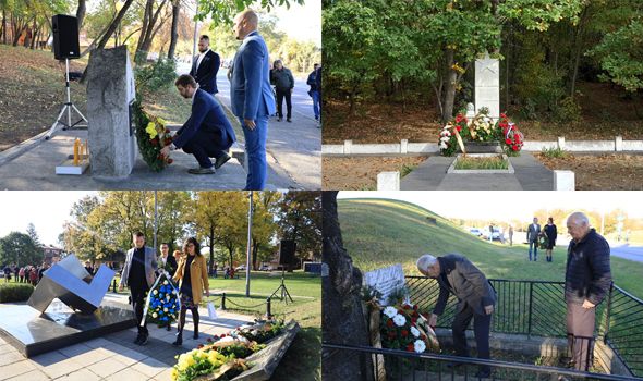 Položeni venci kod Gromovića ulaza i spomenika crvenoarmejcima, streljanim Srbima i Jevrejima i Plazibat Anti (FOTO)