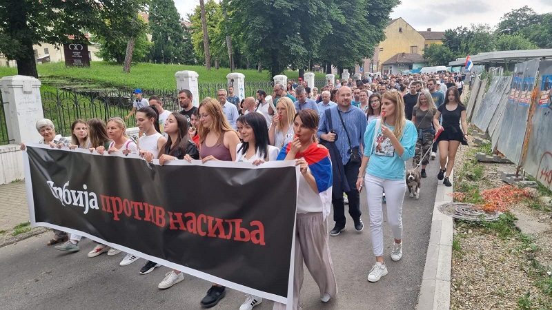 Blokada kod Štafete na protestu Srbija protiv nasilja u petak u Kragujevcu